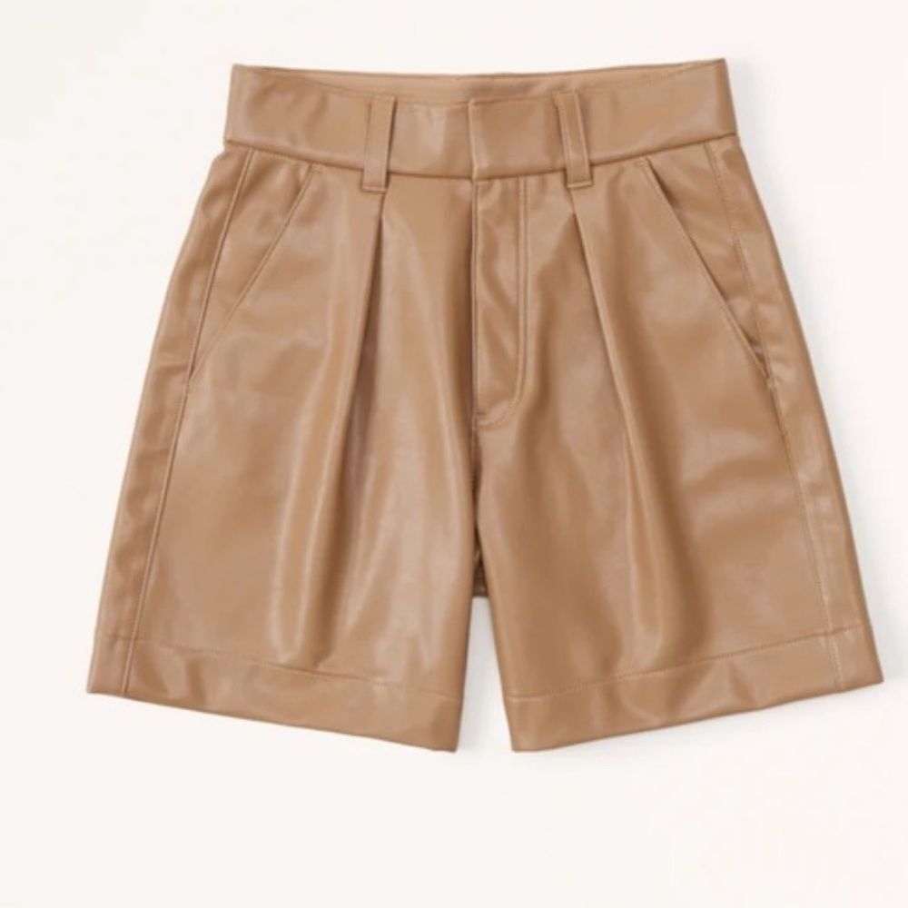 Abercrombie & Fitch Leather High Rise Tailored Shorts Women’s Sz S